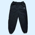 Rage U Athletics StarFall sweatpants — black heavyweight cotton fleece joggers with white star speckle print and embroidered RU logo on the left thigh